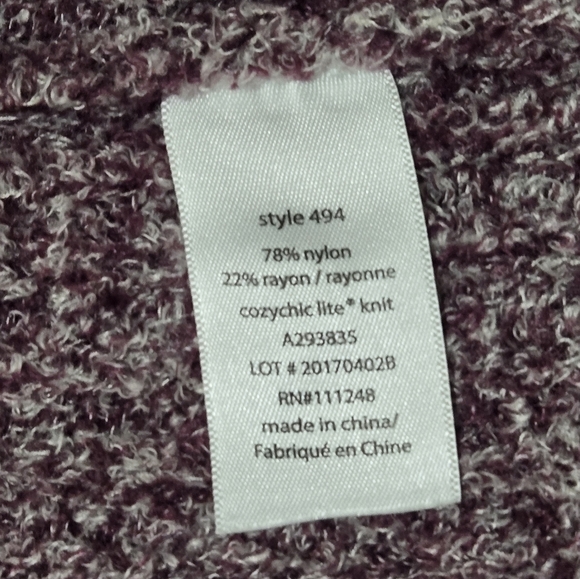 BAREFOOT DREAMS Cozychic Lite Montecito Cardigan Sweater Heathered Burgundy 1X - Picture 16 of 16